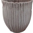 thumbnail image 4 of Benjara Decorative Planter Set of 2- Ribbed Texture Gray Ceramic Body, 4 of 6