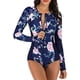 thumbnail image 2 of Xishao Trajes de Baño para Mujer Completos Mangas Largas Bañador Swimwear para Playa Surf Fiesta Piscina Nadar Azul oscuro G Azul oscuro G Xishao ropa, 2 of 2