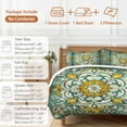thumbnail image 6 of Abstract Colorful Flower Bedding Duvet Cover Set Full Size 4 Pieces Vintage Boho Floral Bedding Set with Zipper Closure, 1 Comforter Cover 86x86 Inches 1 Flat Sheet & 2 Pillow Cases, 6 of 7