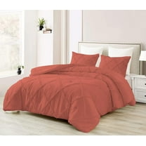 DNG Creations 1 Piece Diamond Ruffle Comforter 100% Egyptian Cotton, 800TC - Solid Brick Red Colour - Super Soft 550 GSM All Season ( Full/Queen - Size )
