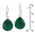 thumbnail image 3 of AeraVida Chunky Teardrop Green Malachite Inlay Sterling Silver Dangle Minimal Evening Earrings Anniversary Jewelry Gift for Women, 3 of 5