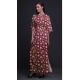 thumbnail image 4 of Bimba Robe Longue Imprimée en Rayonne à Fleurs de Roses, Taille Smockée, Fente Latérale, Robe pour Femme - Xxx-Grand, 4 of 6