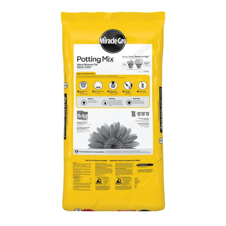 Miracle-Gro Potting Mix, For Indoor or Outdoor Potted Plants, Flowers,  Shrubs, 50 qt. - Walmart.com