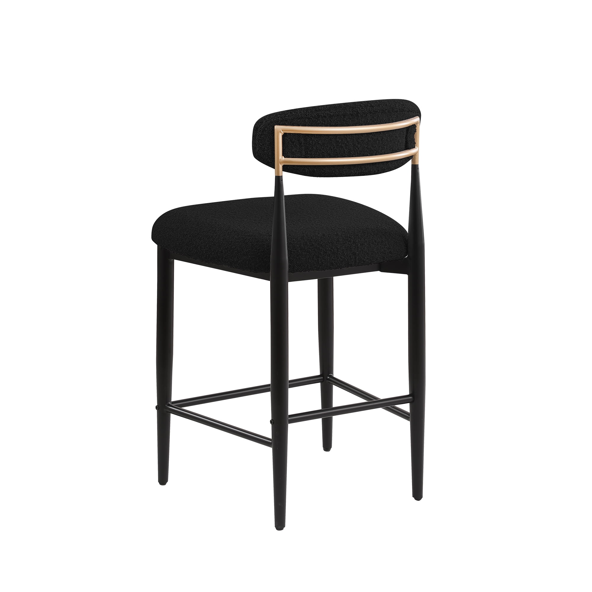 Morden Fort Counter Height Bar Stools Set of 2, 26" Boucle Barstools with Backrest and Metal Legs, Island Chairs for Kitchen Island, Dining Room