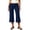 *Navy, variant on VBVC Women's Wide Leg Capri Yoga Pants , High Waisted Side Drawstring Crop Trousers For Women , Ladies' Soft Stretch Pants with Pockets, Black , S-3XL