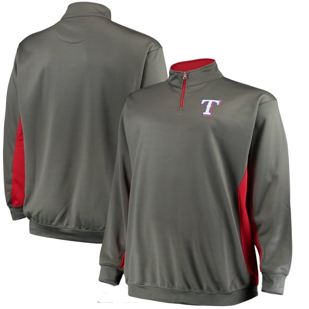 Texas Rangers Majestic Fleece Pullover Quarter Zip Jacket Charcoal Red Walmart Com Walmart Com