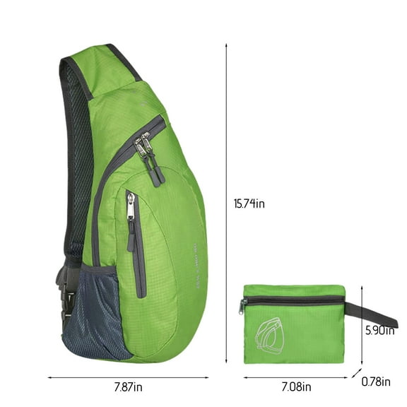 breaise Men Women Foldable Sling Bags Shoulder Chest Backpack Crossbody Daypack for Cycling Walking Hiking