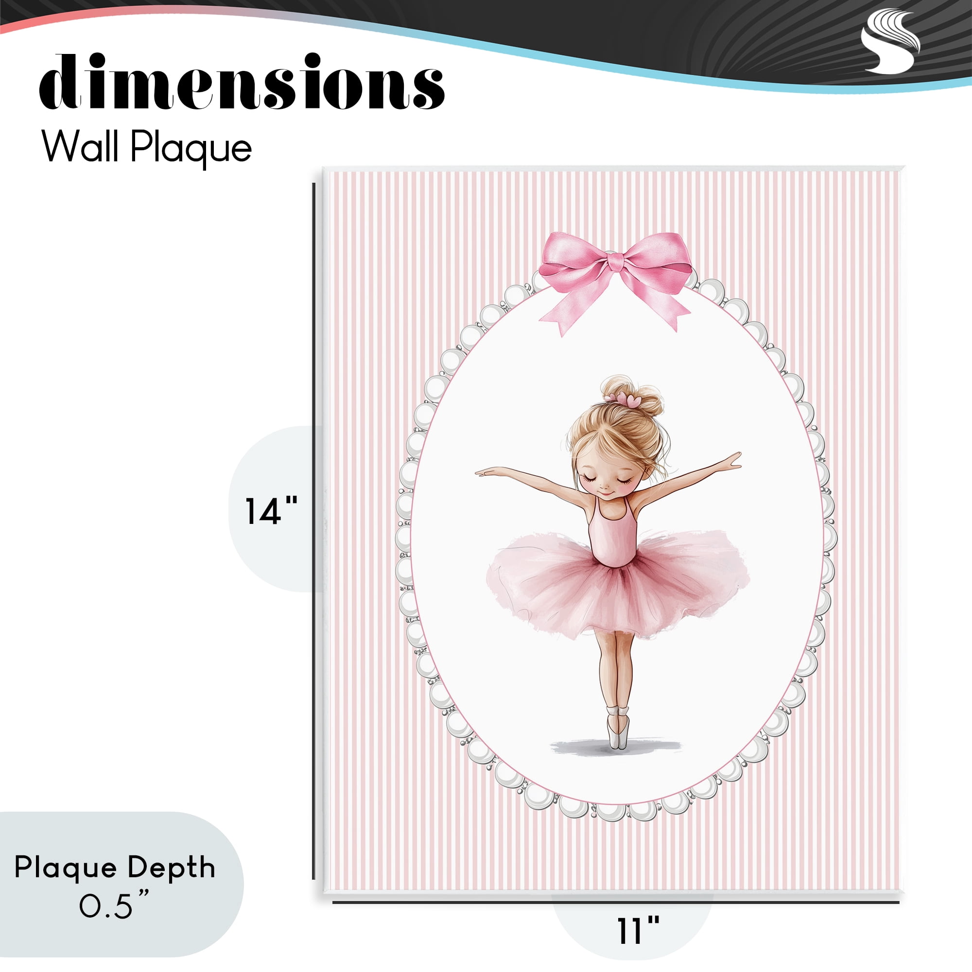 Stupell Industries Dancing Pink Ballerina Wall Plaque Art, design by Christine Simpson Art