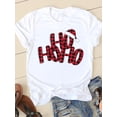 thumbnail image 4 of Camiseta con estampado navideño de estilo acuarela para mujer, ropa de Año Nuevo con cuello redondo, camiseta informal con estampado de los años 90, 4 of 5
