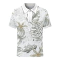 thumbnail image 3 of Camisas Para Hombre Hombres Primavera y verano Camisa Solapa Cremallera Casual Manga corta Camisa suelta Elegante Camisa estampada Top (White, 3XL), 3 of 5