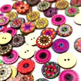 thumbnail image 2 of 100Pc Assorted Flower 2 Hole Decorative Wood Button for Sewing Scrapbooking 20mm Pink Series, 2 of 7