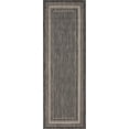 thumbnail image 1 of Unique Loom Outdoor Border Collection Casual Solid Border Transitional Indoor and Outdoor Flatweave Black Runner Rug (2' 0 x 6' 0), 1 of 10