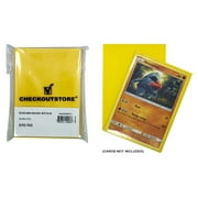 (100) CheckOutStore Protective Sleeves compatible with Magic The Gathering MTG, Pokemon, Board Games Trading Cards (66 x 91 mm) (Matte Yellow)