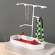 thumbnail image 4 of Soporte onizador con bandeja Soporte para colgar Torre Estante de exhibición Bandeja de almacenamiento de llaves para pendientes Misceláneas Almohadilla de cuero PU blanco Hugo Soporte organizador de joyas, 4 of 8