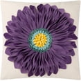 thumbnail image 3 of Vorkoi 3D Sunflower Handmade Throw Pillow Covers Decorative Floral Pillowcases Cushion Covers for Couch Living Room Home Decor Creamy 18x18 In, 3 of 13
