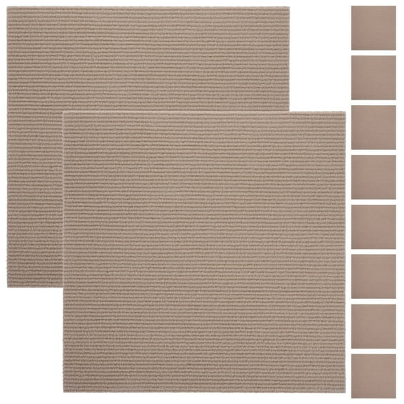 Homoyoyo Khaki Carpet Tiles 12x12 Install Anti- Floor Mats for Home Decor and Office Use