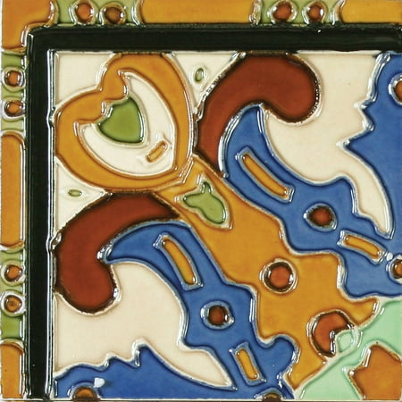 Solistone Figuras 6" x 6" Hand-Painted Ceramic Deco Wall Tile (Price per Case of 10)
