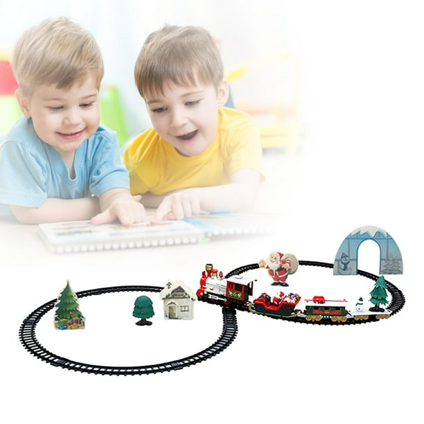 Train Set pour l'arbre de Noël, Train électrique rechargeable pour garçons  Filles avec Remote Steam Lights Sound, cadeaux de Noël Train Tracks Jouets