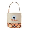 thumbnail image 2 of WHEANG Halloween Handbag Basket Canvas Bucket Halloween Decorative Hand Held Cloth Basket Large Capacity Storage Candy Basket, 2 of 5