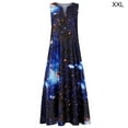 thumbnail image 1 of serony Robe Femme Imprimé Étoilé Vêtements d'Été Coton Sans Manches Robe Maxi, Noir, TTG, 1 of 5