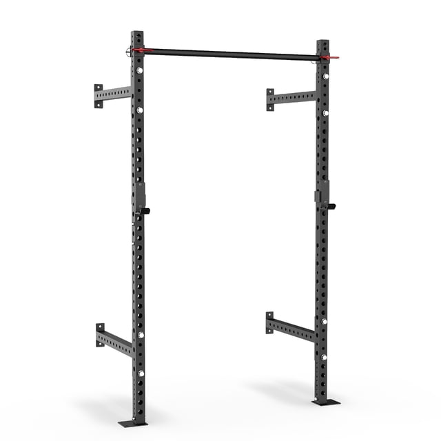 Synergee 2200 Série Support Mural 79 Pouces par 24” pour Squats avec Bonnets en J et Barre de Traction Réglable. Support d'Exercice avec Capacité de 750 Lb. Cage Motorisée.