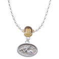 thumbnail image 1 of Delight Jewelry Silvertone Trumpeter Angel - Oval Seal Mia Monkey Charm Necklace, 1 of 4
