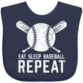thumbnail image 3 of Inktastic Grunge Eat Sleep Baseball Repeat Boys or Girls Baby Bib, 3 of 4