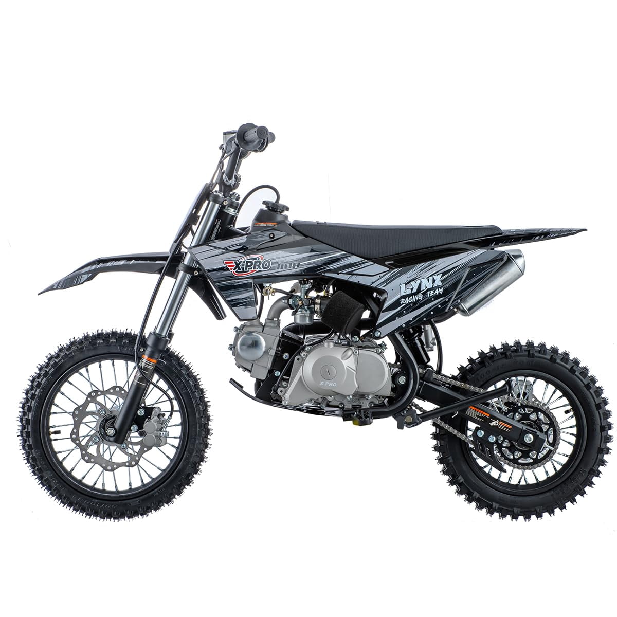X-Pro Brand New Lynx 110cc Dirt Bike with Automatic Transmission, Electric Start, 14"/12" Tires!