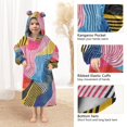 thumbnail image 3 of FORMRS Wearable Blanket Hoodie with Sleeves for Kids Cozy Flannel Sweatshirt, Stripes Pattern, 3 of 7