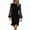 #0401-Black, variant on Pounoo Women's Party Dresses Long Sleeve Ruched Bodycon Dress With Floral Embroidered Sleeves Evening Style Comfortable Stretchy Breathable Sundresses Gift