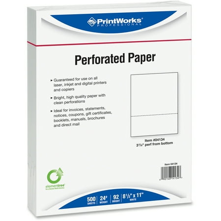 Paris, PRB04134, Business 04134 PrintWorks Office Paper, 500 / Ream, White