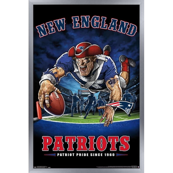 NFL New England Patriots - End Zone 17 Wall Poster, 14.725" x 22.375", Framed