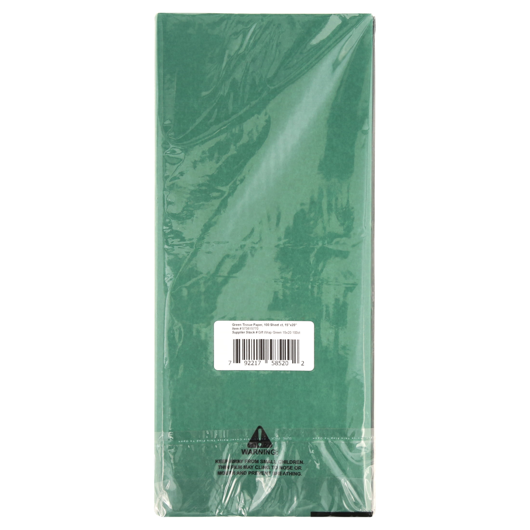 TIS-038: 760 x 500 mm colored tissue paper.<br>Dark green - Pakuotes centras