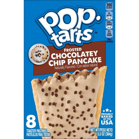 Pop-Tarts Frosted Chocolatey Chip Pancake Toaster Pastries, 13.5 oz - 8 ct- Pack of 2