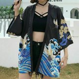 HAORUN Women Japanese Kimono Coat Cardigan Yukata Bathrobe Blouse Tops ...