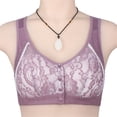 thumbnail image 4 of Gibobby Brasier con Cierre Frontal Push Up Ropa interior de mujer Hebilla frontal Ropa interior bordada Sujetador dee algodón recogido sin sujetador de anillo de(Gris,42), 4 of 5