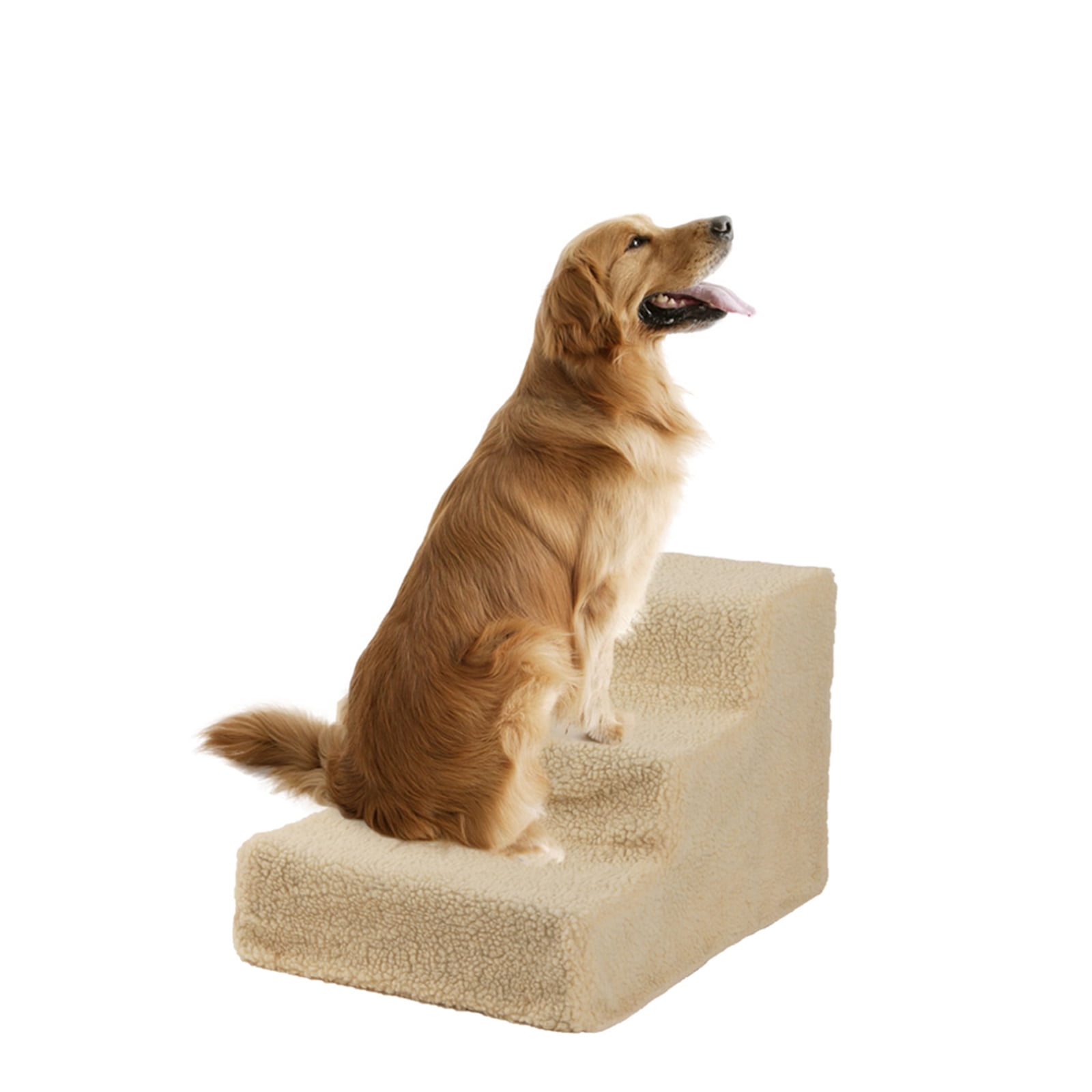 Sofa/Car/High Bed Dog Stairs Foldable Wooden Pet Steps/Stairs with Non-Slip Surface and Sponge Foam Large 2/4 File Pets Ramp for Dogs and Cats