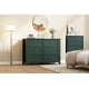 thumbnail image 3 of Cómoda Moderna de 6 Cajones - Cajonera Ancha de Madera con Amplio Espacio de Almacenamiento y Herrajes Metálicos - Ideal para Dormitorio, Habitación Infantil o Sala - Verde Oscuro, 3 of 6