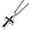 Silver&Black, variant on HZMAN Mens Stainless Steel Cross Pendant Necklace with Wheat Chain (Black & Red)