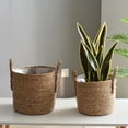 thumbnail image 2 of Straw flower pot extra large extra large potted green plant flower basket plant basket woven floor indoor bonsai, 2 of 5