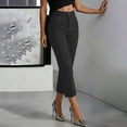thumbnail image 4 of Summer Capri Pants,Capris for Women Trendy High Waisted Loose Straight Leg Stretchy Capri Cropped Pants with Pockets, 4 of 6