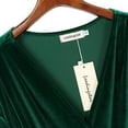 thumbnail image 5 of Fashion Women's Velvet Formal Holiday Party Gown Dress Short Sleeve, 5 of 9
