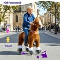 thumbnail image 3 of PonyCycle Ride-On Horse Toy for Kids, Plush Riding Pony with Sound & Hand Brake, Kid-Powered, Ages 7+, Brown, Ux524, 3 of 10
