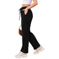 thumbnail image 3 of Women'S Wide Leg Sweatpants High Waisted Baggy Interior Drawstring Sweatpants Straight Leg Sweat Pants Black M, 3 of 7