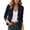 Navy, variant on Staron Cropped Blazer for Women Notched Lapel Slim Fit Long Sleeve Casual Business Work Suit Jacket Solid V Neck Office Party Outerwear Army Green XXL
