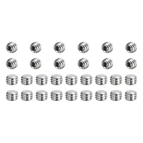 50 Pcs M6-1 x 4mm Grub Screws, 304 Stainless Steel Cup Point Allen Head Screws Internal Hex Socket Drive