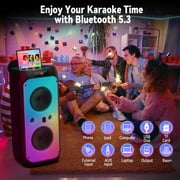 JYX Party Speaker, 80W Powerful Large Bluetooth Speaker with 2 Mics, Deep Bass Stereo PA System with Remote Control