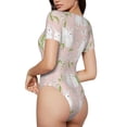 thumbnail image 3 of The Xecao Cute Rabbit Women's Crew Neck Body Suit, a short-sleeved bodysuit and basic swimsuit, both comfort and style for dating and daily life, 3 of 9