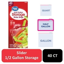 Great Value Half Gallon Slider Bags, 40 Count