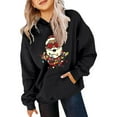 thumbnail image 3 of Byoo Toddler Girl's Christmas Hoodie Santa Cartoon Print Hooded Sweatshirt Pullover Top, 3 of 3
